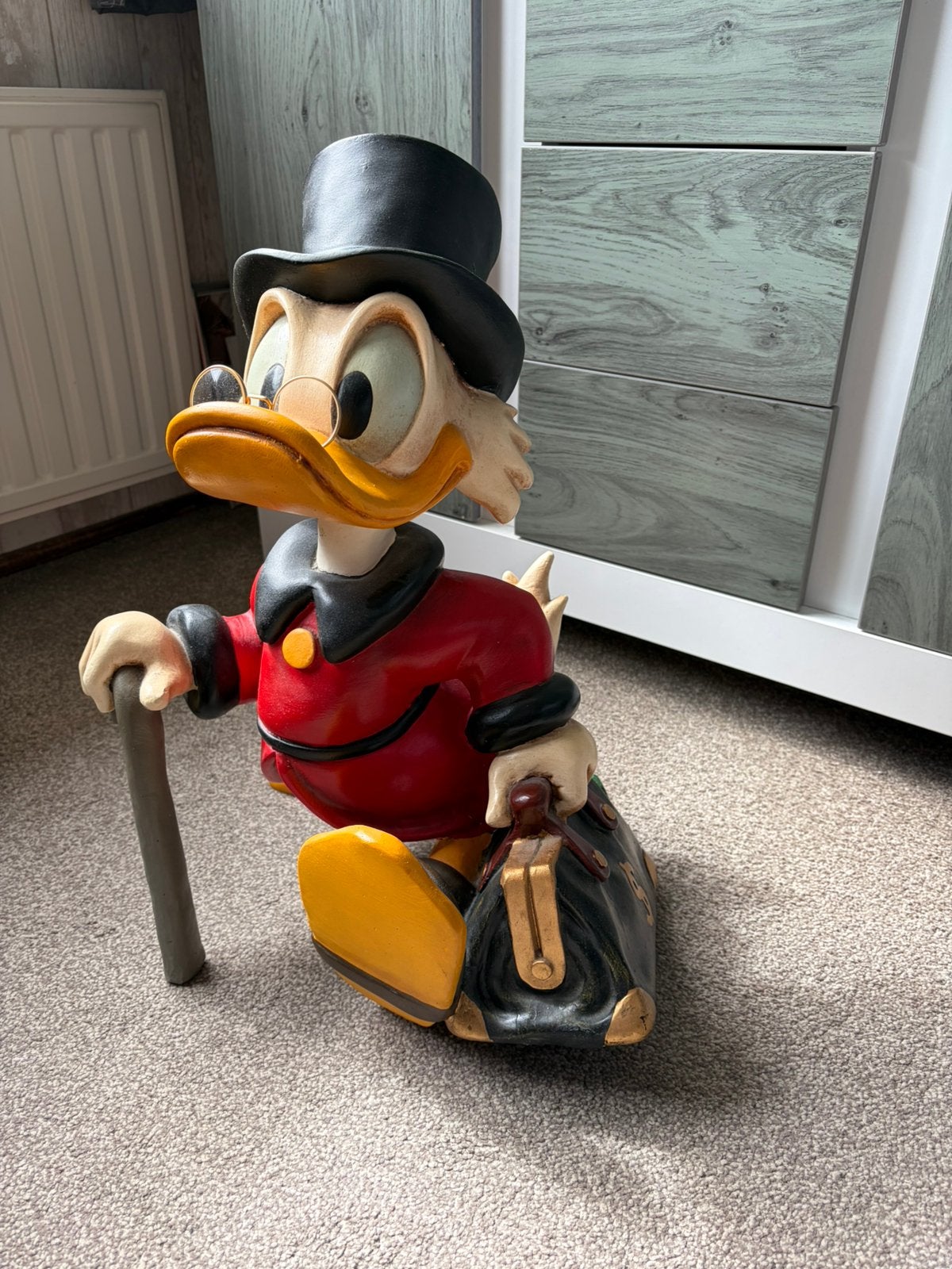 Origineel Dagobert beeld 57 cm, Ophalen, Donald Duck, Zo goed als nieuw, Beeldje of Figuurtje