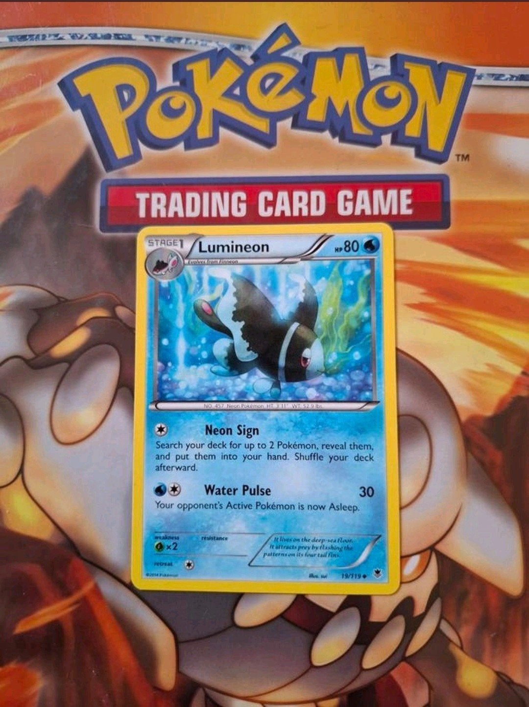 Lumineon 19/119 XY Phantom Forces pokemon kaart nm, Ophalen of Verzenden, Zo goed als nieuw, Losse kaart