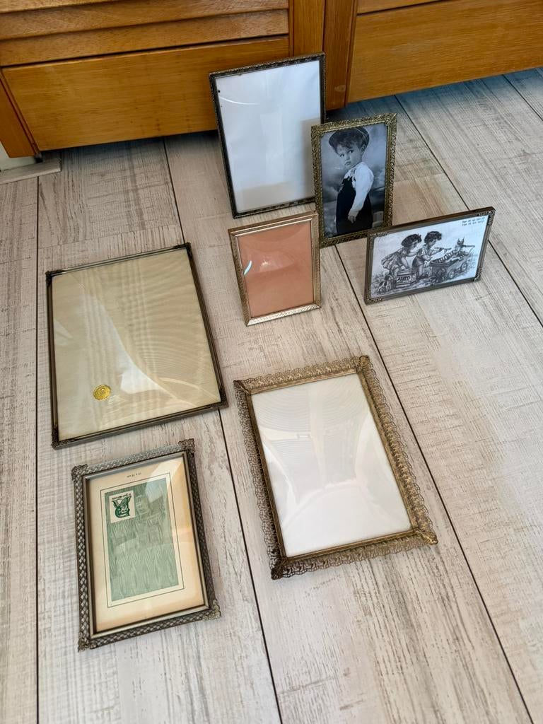 Diversen Brocante Bolglas Fotolijstjes en Meer, Antiek en Kunst, Curiosa en Brocante, Ophalen of Verzenden
