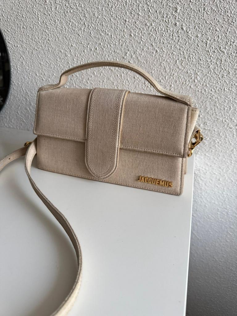 Jacquemus Le Chiquito Tas - Beige Canvas, Ophalen of Verzenden, Zo goed als nieuw, Beige, Handtas