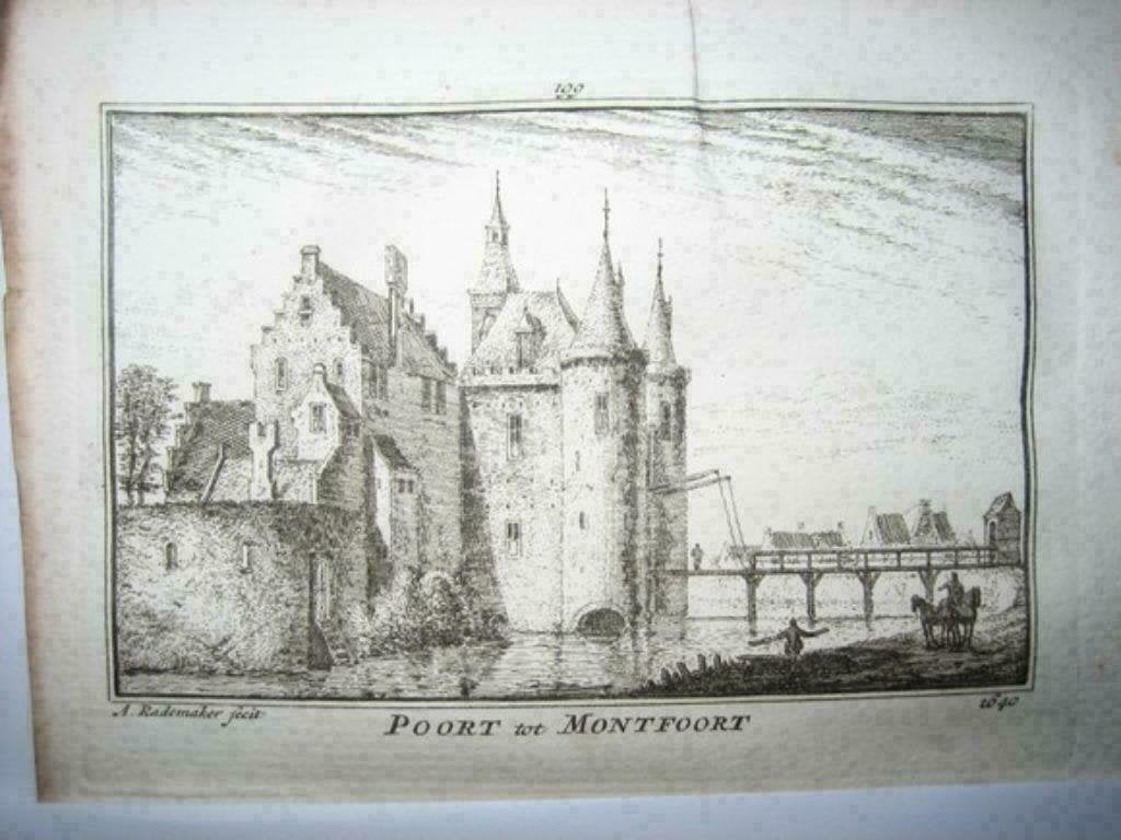199 / Montfoort de Poort Kopergravure 18e Eeuw, Ophalen of Verzenden