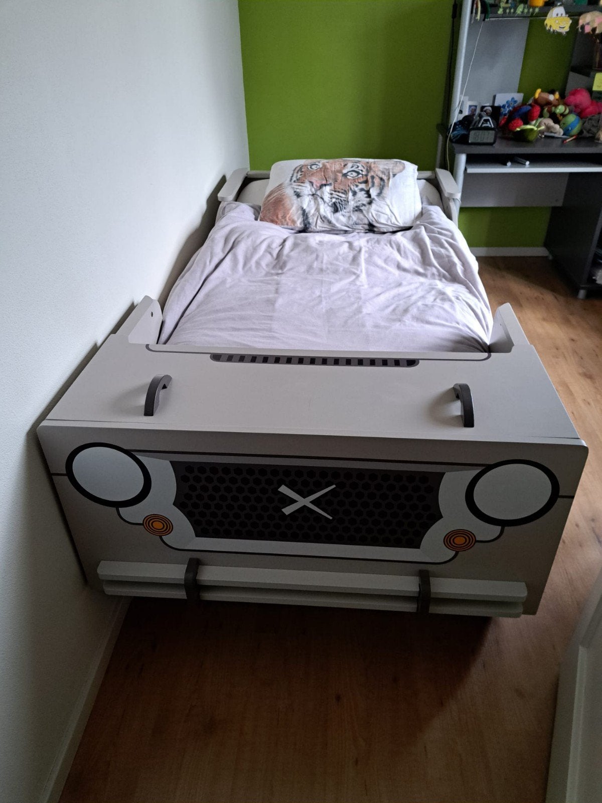 Jeep kinderbed 90x200 cm - Stoer en avontuurlijk, Gebruikt, 90 cm, Eenpersoons, Avontuurlijk, Jeep, Kinderbed