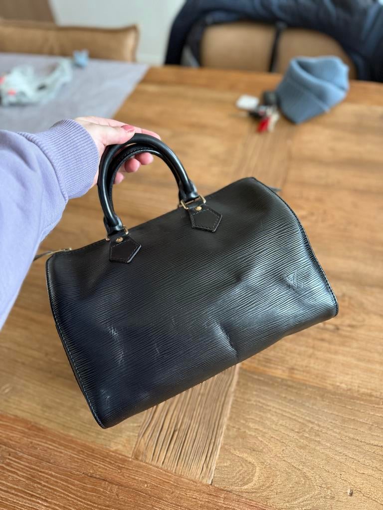 Louis Vuitton Speedy 25 Handtas Zwart Epi Leer, Sieraden, Tassen en Uiterlijk, Ophalen of Verzenden, Zo goed als nieuw, Zwart