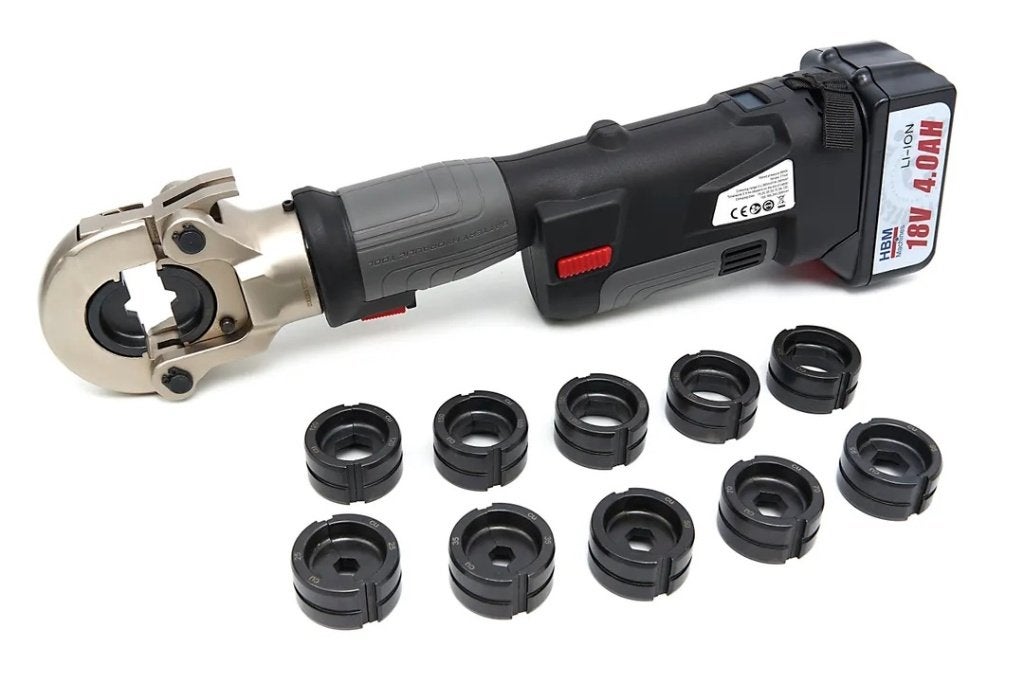 HBM Hydraulische Krimptang 16-300mm2 - 60 KN - 18V op Accu, Ophalen of Verzenden, Zo goed als nieuw