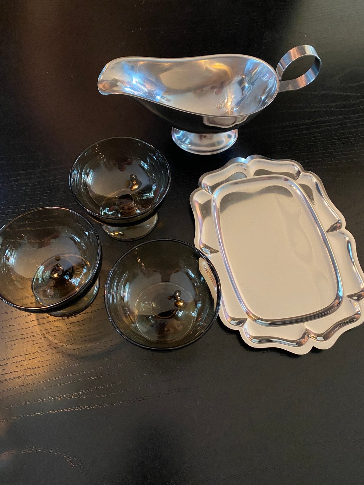 Drie vintage rookglas coupes Arcoroc france, Ophalen of Verzenden