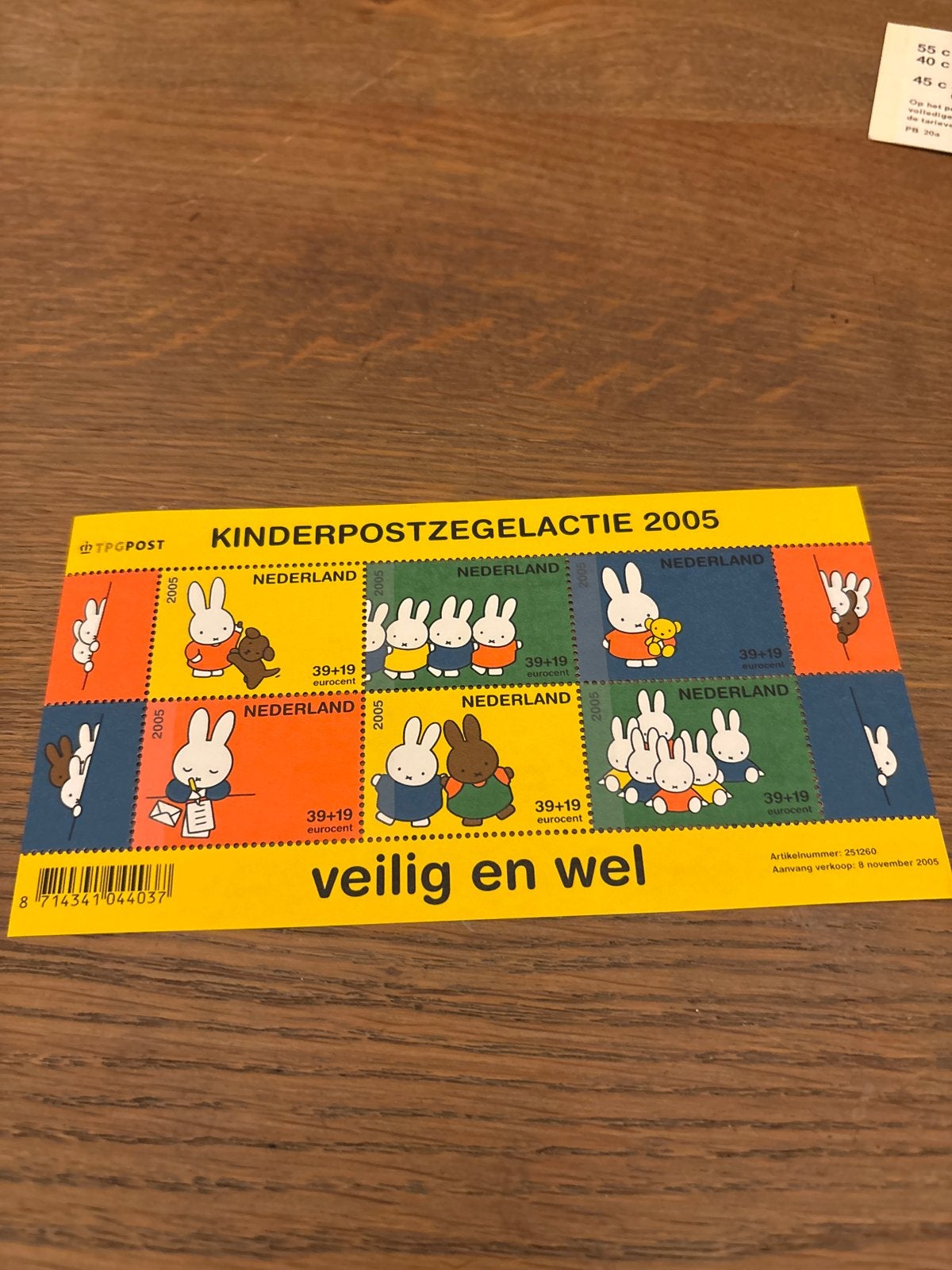 Kinderpostzegelactie 2005 - Veilig en Wel (Miffy), Ophalen of Verzenden, Na 1940, Postfris