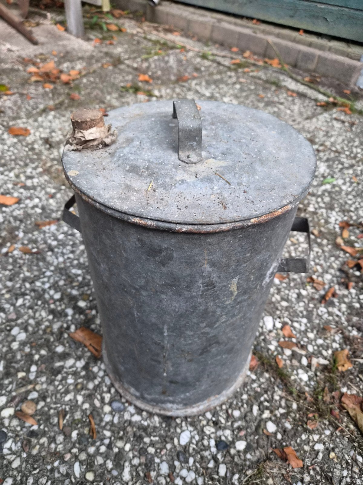 Vintage Zinken Emmer met Deksel - Decoratief en Functioneel, Ophalen of Verzenden