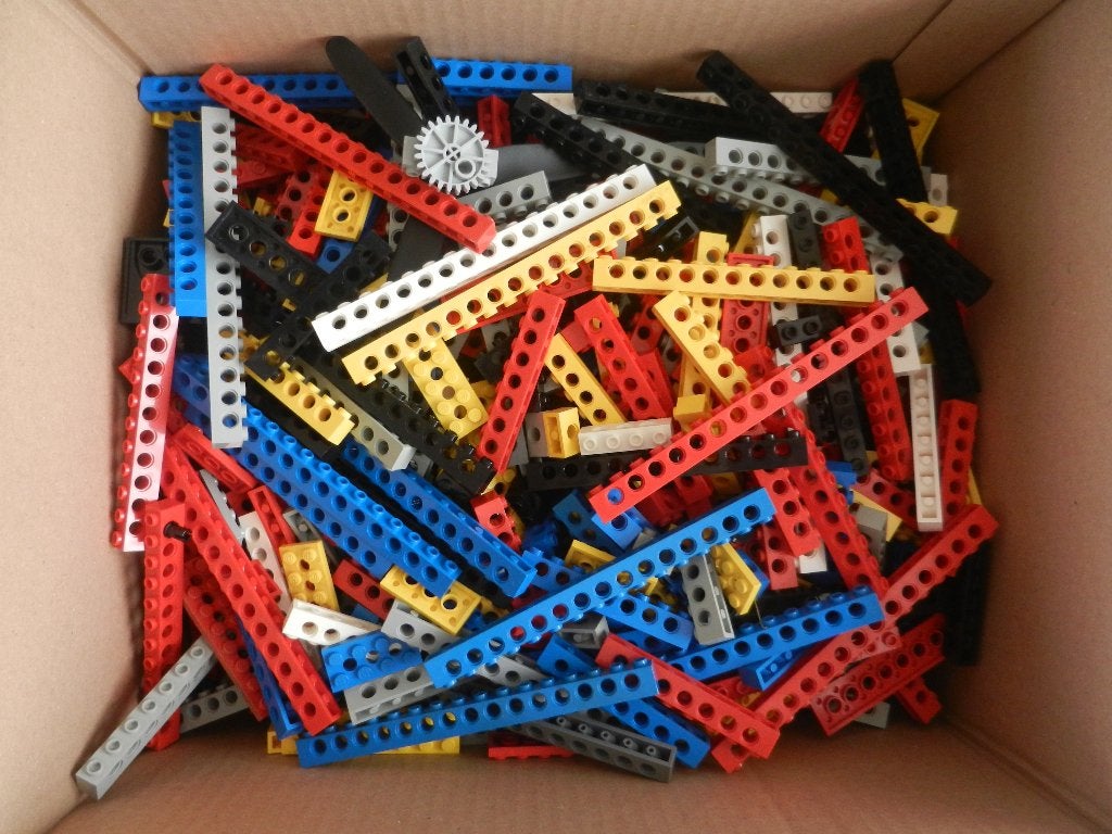 Grote Partij Lego Technic balken en plaatjes, Ophalen of Verzenden, Gebruikt