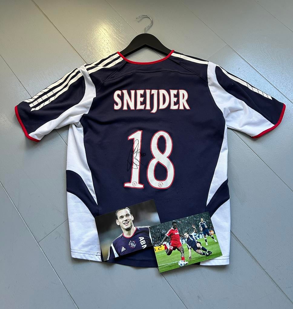 Gesigneerd Ajax-shirt Wesley Sneijder met videobewijs, Ophalen of Verzenden, Zo goed als nieuw, Ajax, Shirt