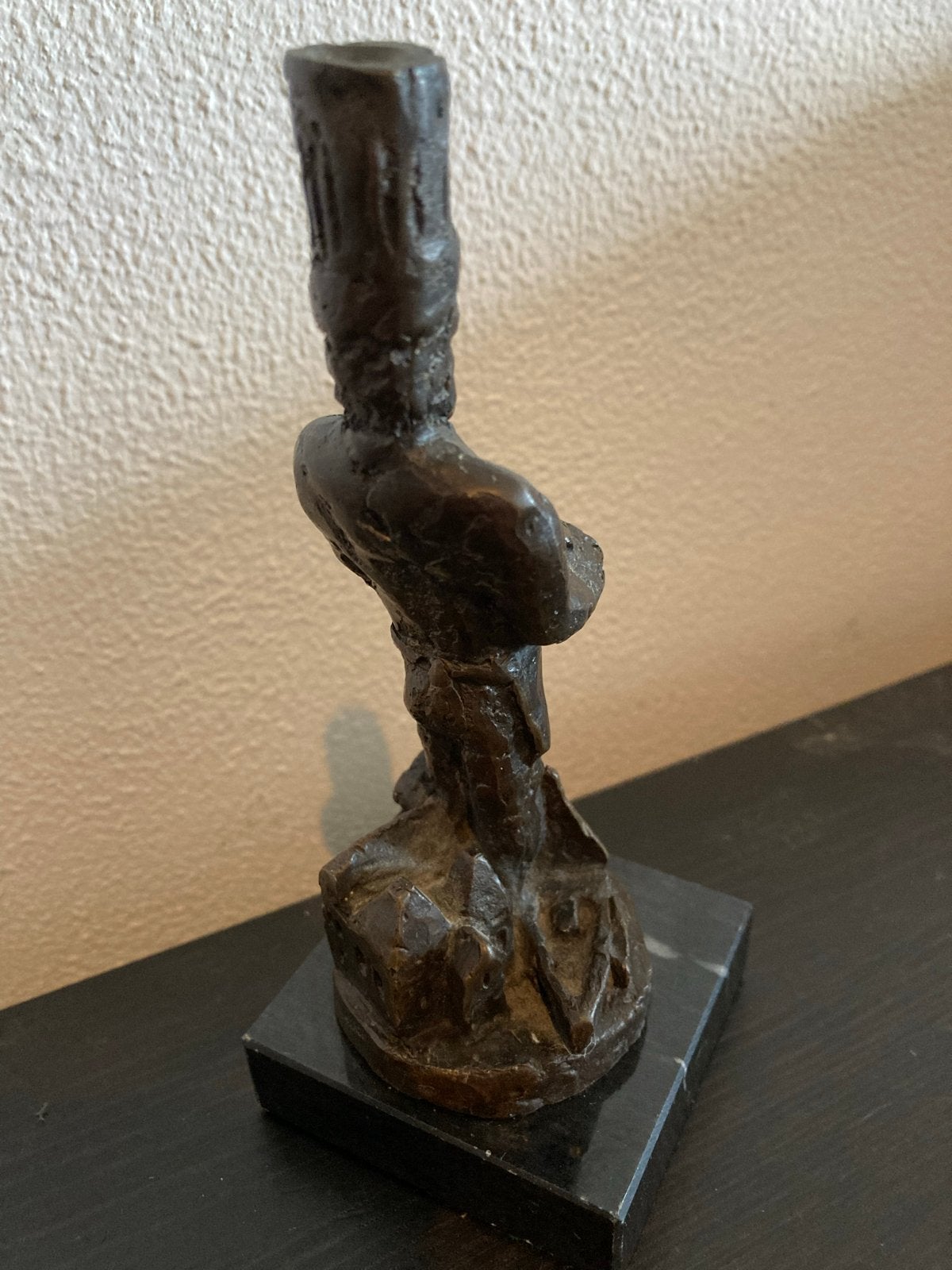 Bronzen kok beeldje, gieterij Myron van Jaap Hartman 14cm, Minder dan 20 cm, Ophalen of Verzenden, Brons, Gemerkt