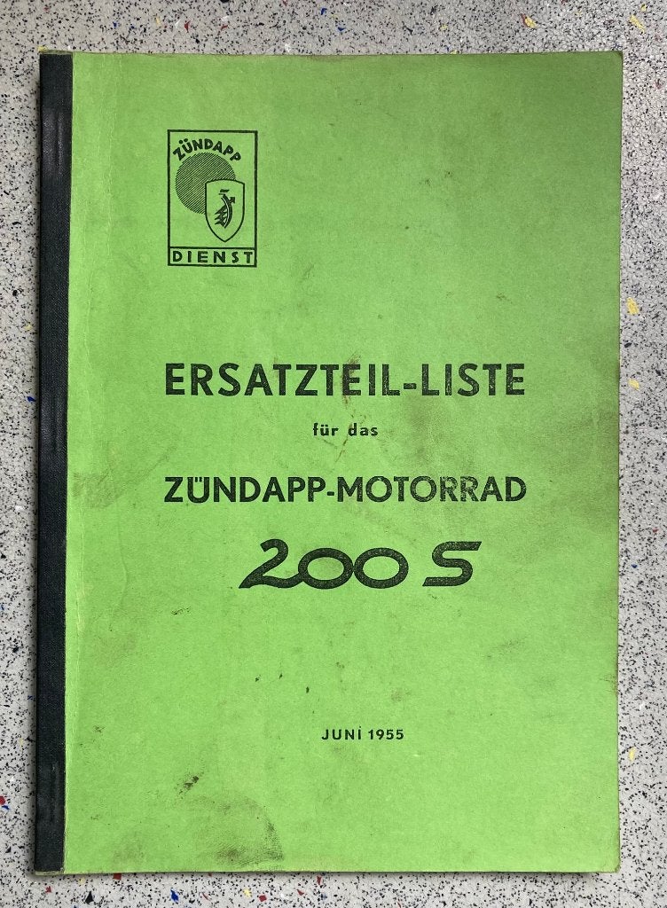 Ersatzteil - liste fur das Zündapp Motorrad 200S - 1955, Verzenden, Overige merken