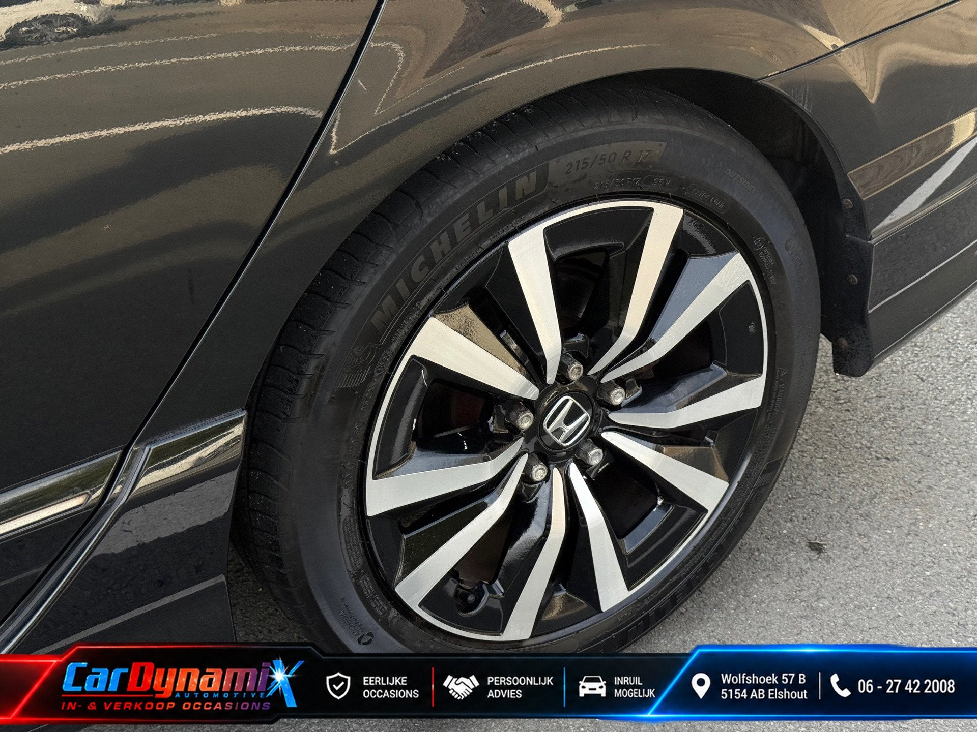 Honda Civic 1.3 Hybrid | Leer | Stoelverw | APK 06-2027 | Au, Auto's, Gebruikt, Zwart, Elektrische ramen, Zwart