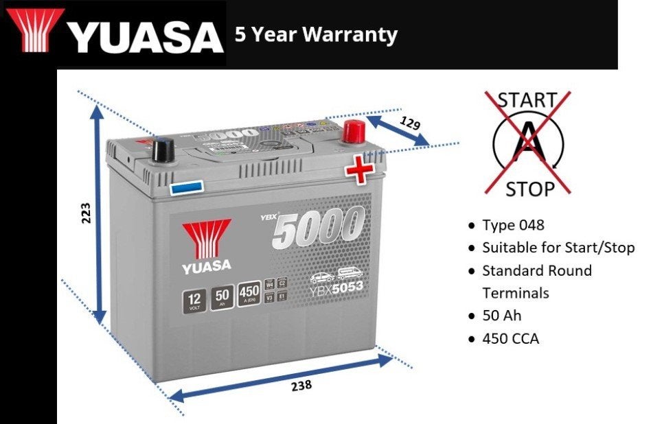 Yuasa YBX 5053 (50Ah-450A), Auto-onderdelen, Nieuw, Honda