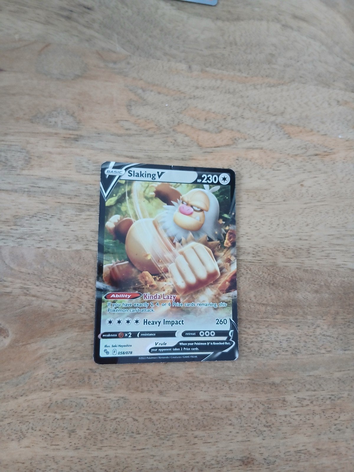 Pokémon Kaart: Slaking V (058/078) - Zo goed als nieuw, Ophalen of Verzenden, Zo goed als nieuw, Losse kaart