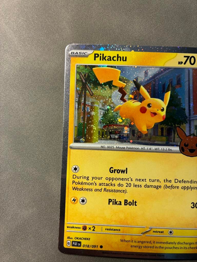 Pikachu 18/91 Trick or Trade Halloween 2024 met Swirl, Ophalen of Verzenden, Zo goed als nieuw