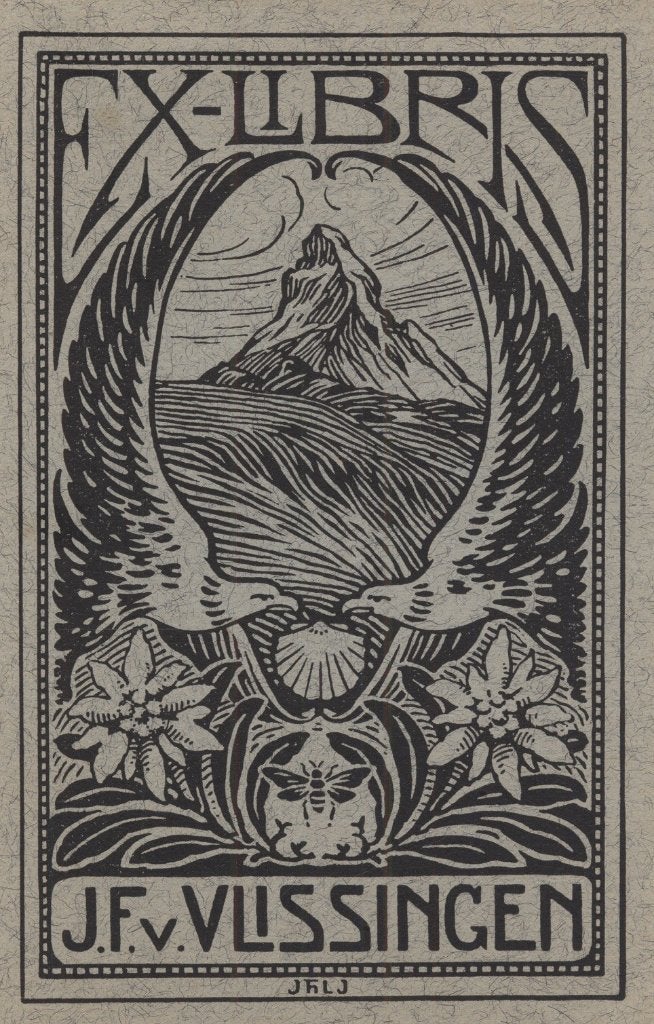 0124 Ex Libris Nederland : Johan Jacobs, 1924, Antiek en Kunst, Verzenden, Ex libris