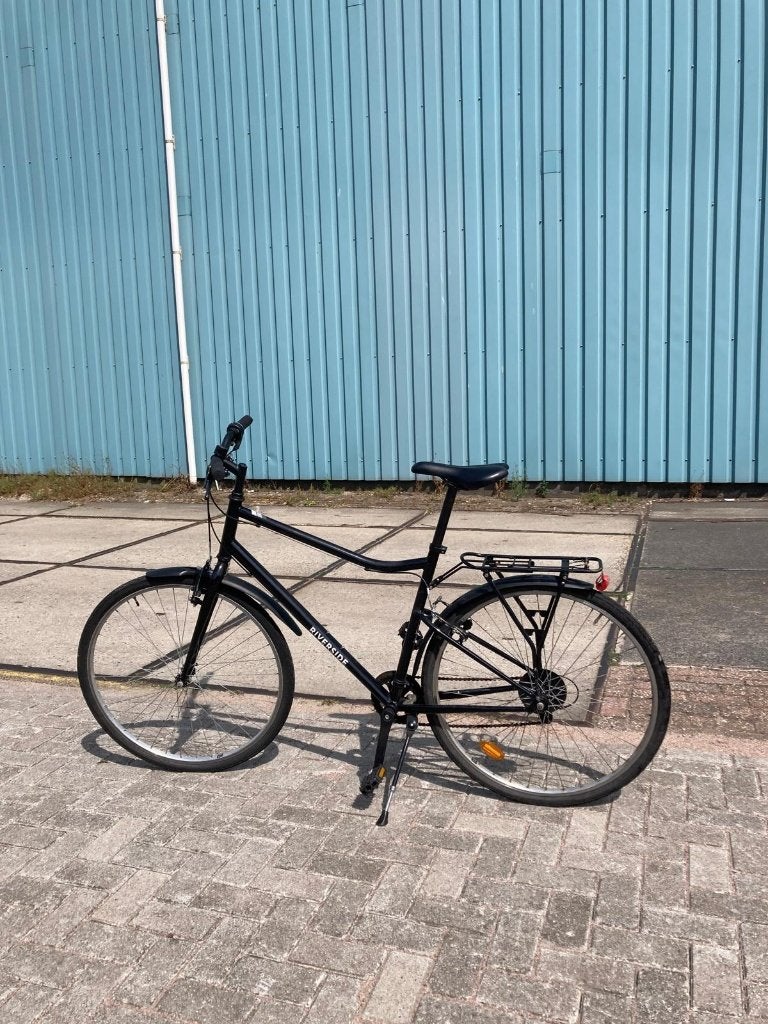 Zwarte Riverside mannenfiets, Gebruikt, Velgrem, 49 tot 53 cm, Administration@solartechno.com