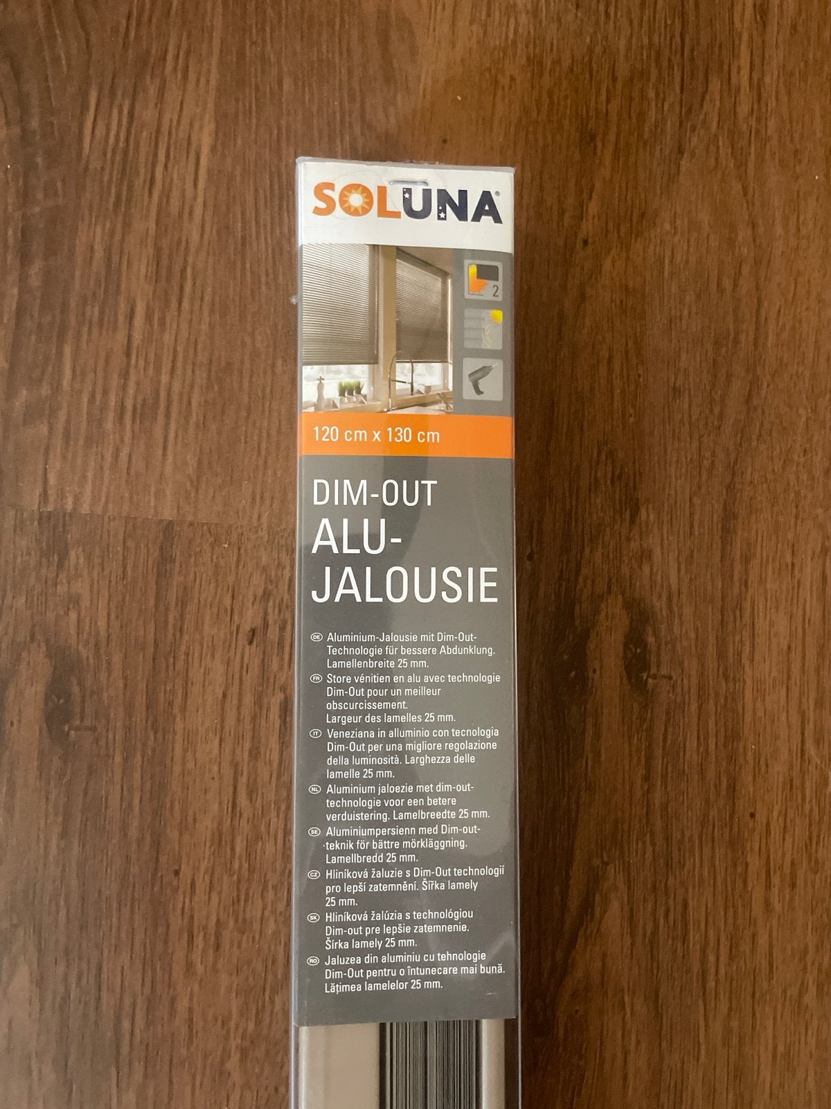 Soluna Dim-Out Alu-Jaloezie 120x130 cm, Ophalen of Verzenden, Nieuw, Grijs