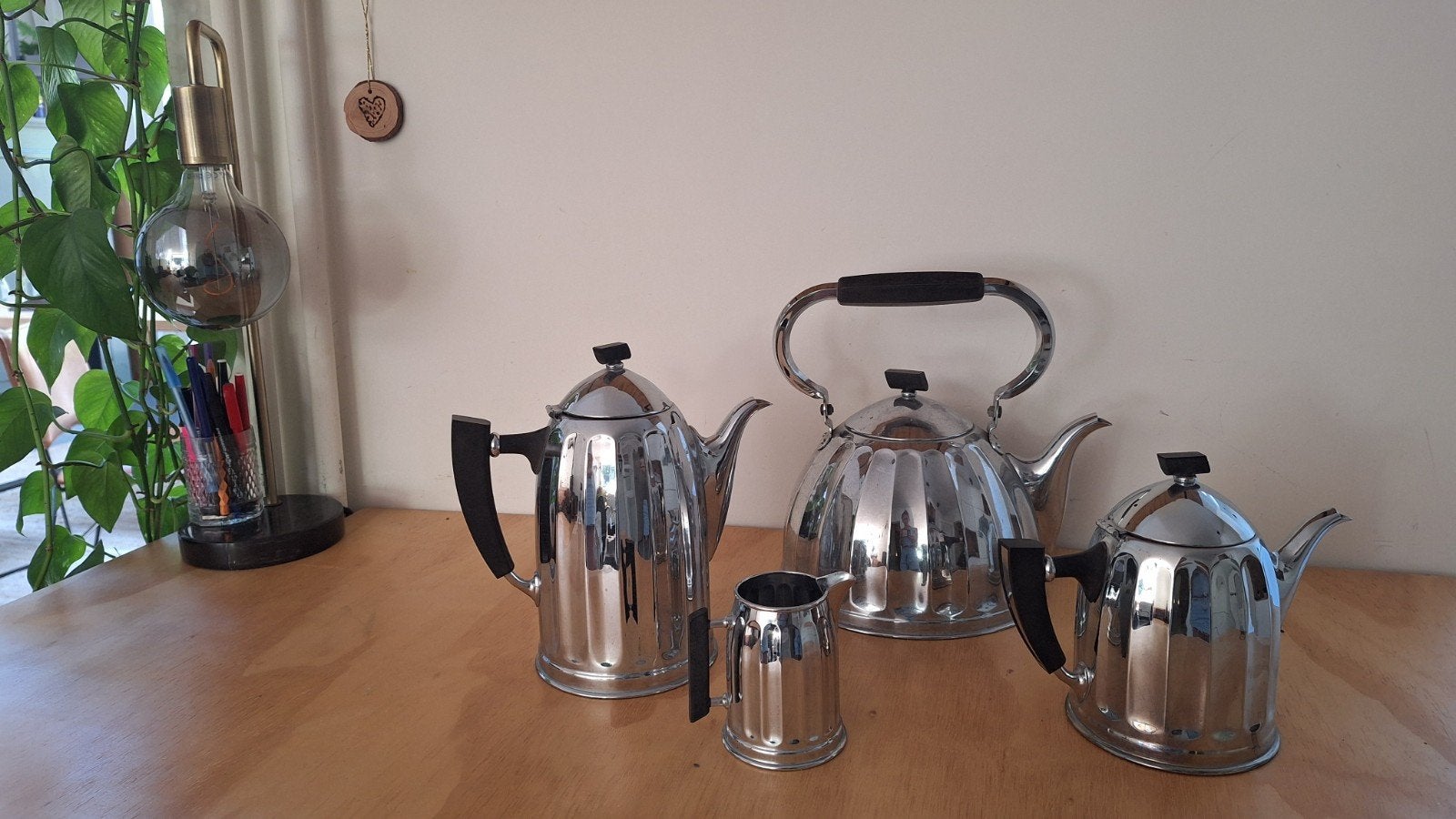Vintage Demeyere Roestvrijstalen Set met Bakeliet, Antiek en Kunst, Ophalen of Verzenden