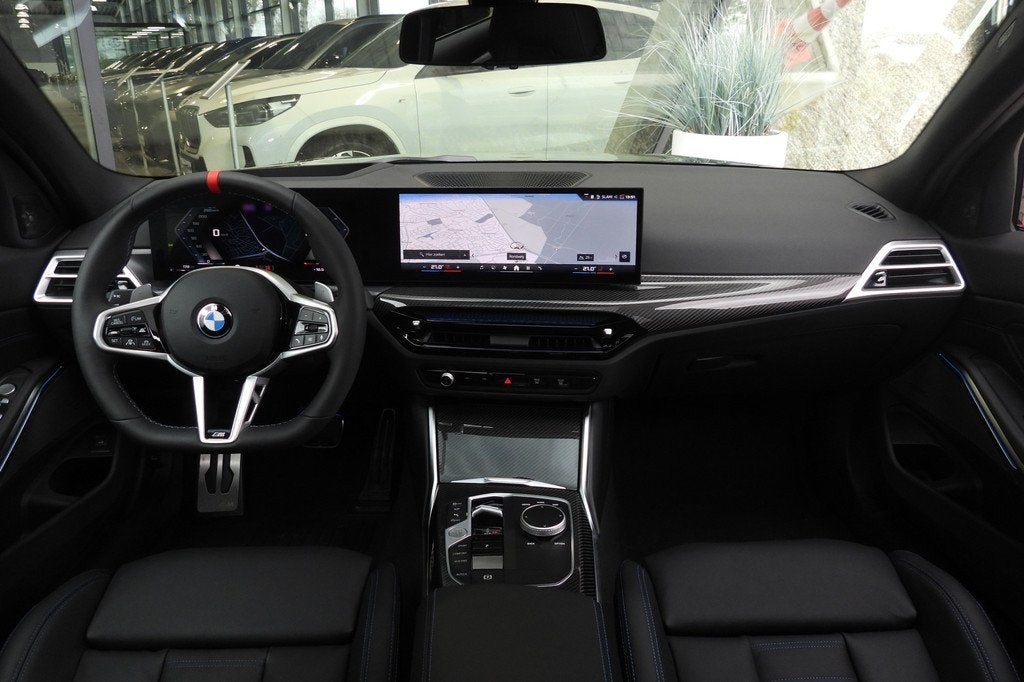 BMW 3 Serie M340i xDrive Automaat / Schuif-kanteldak / Trekh, Auto's, BMW, Zwart, Leder, Bedrijf, Automatische klimaatregeling