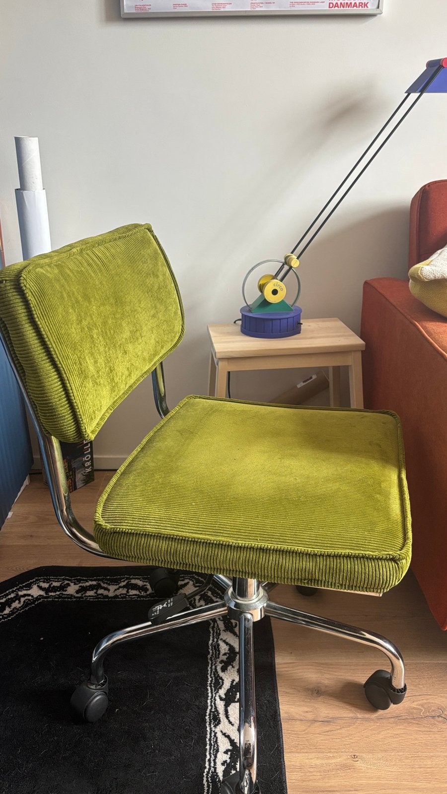Groene bureaustoel/green desk chair, Ophalen, Zo goed als nieuw, Groen