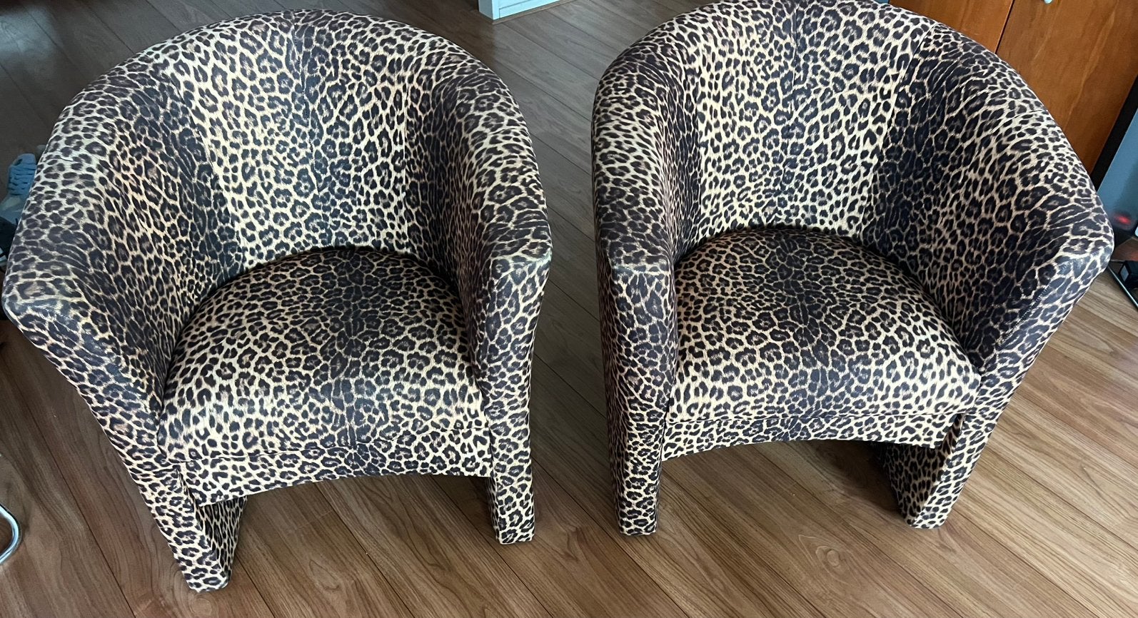 Panter print kuip stoelen, Ophalen, Gebruikt, Twee