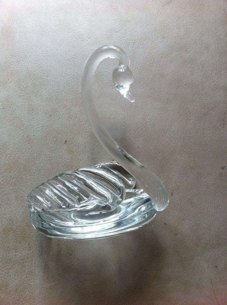 Design glazen eend H 20 cm br 10 cm, Ophalen of Verzenden, Zo goed als nieuw, Dier