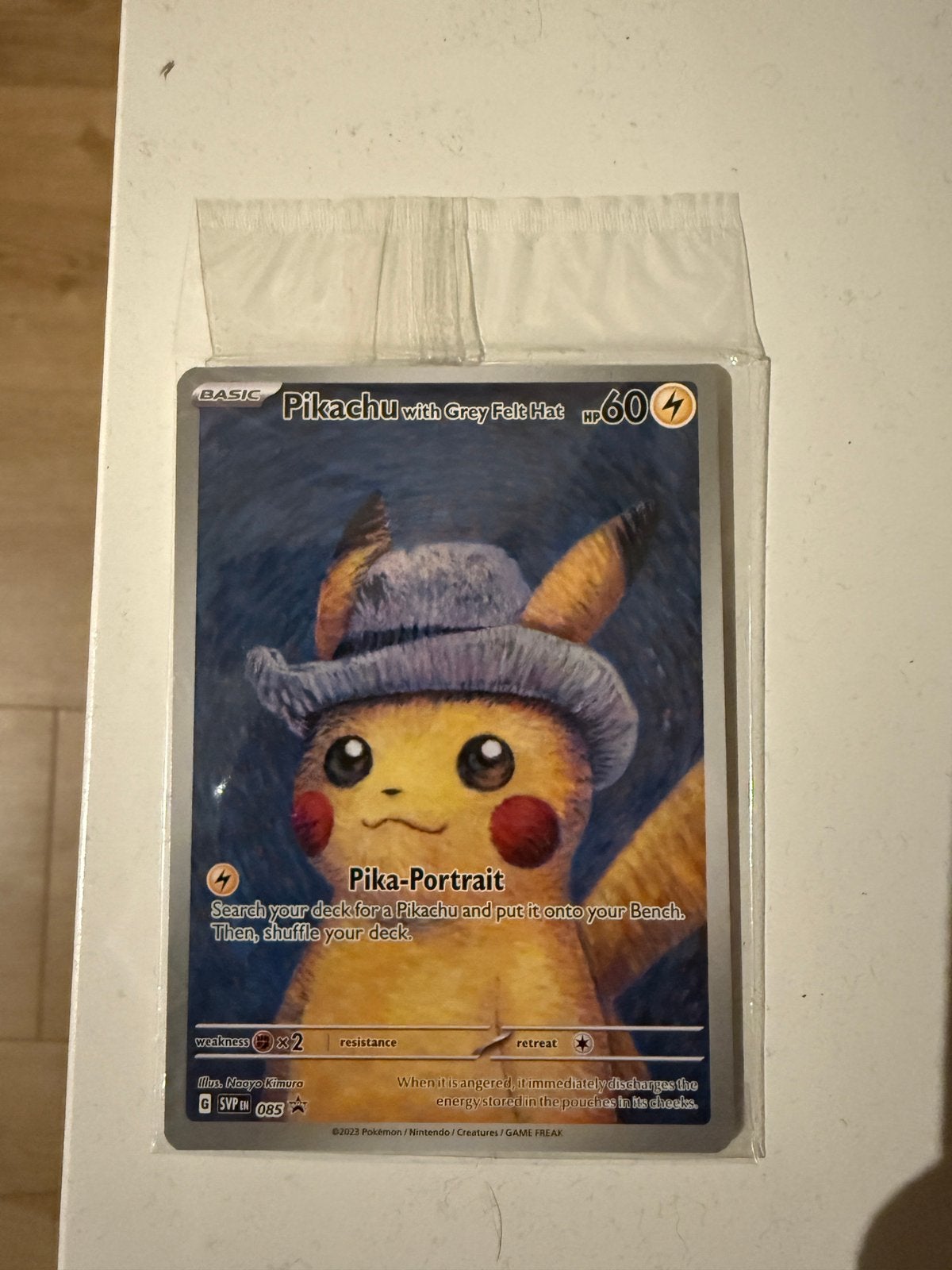 Pokemon Pikachu Van Gogh Grey Felt Hat, Hobby en Vrije tijd, Verzamelkaartspellen | Pokémon, Ophalen, Nieuw