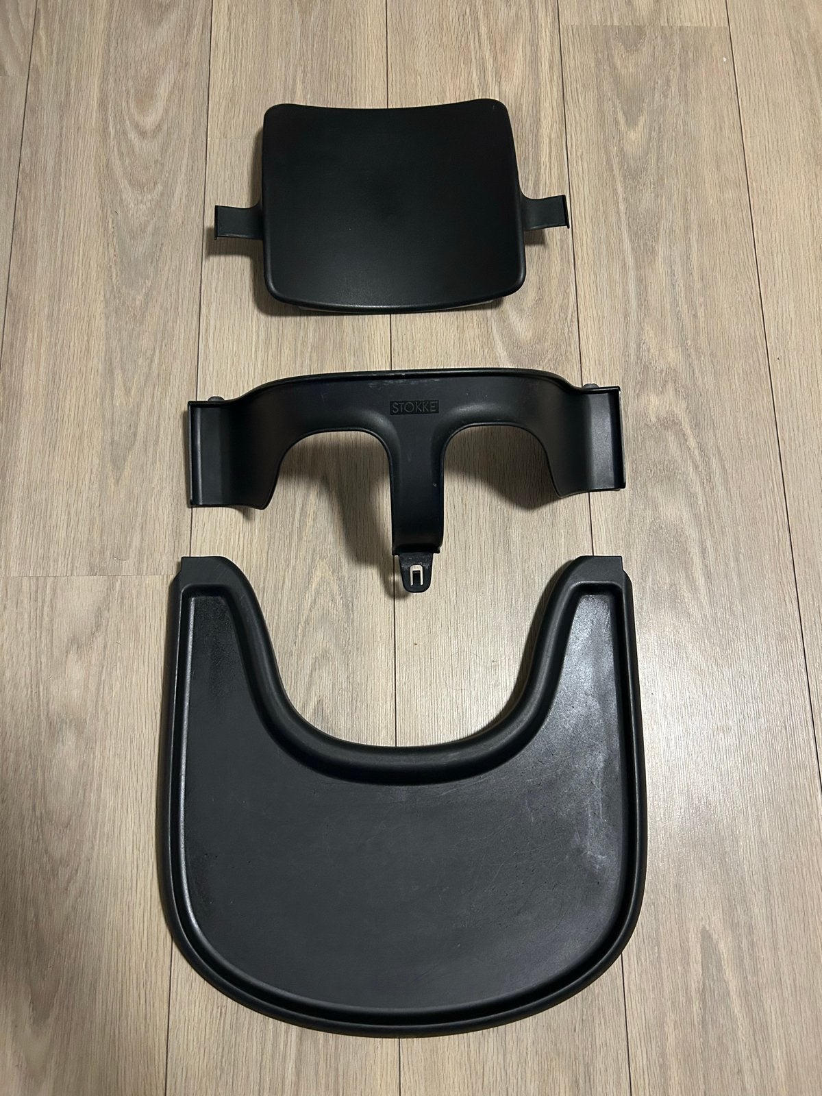 Stokke Tripp Trapp Baby Set V3 Zwart met Eetblad, Ophalen of Verzenden, Gebruikt, Meegroeistoel, Afneembaar eetblad