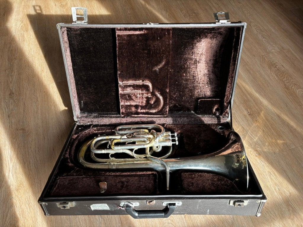 Besson Sovereign round stamp Bariton 955, Ophalen, Gebruikt, Euphonium of Tenortuba, Met koffer of draagtas