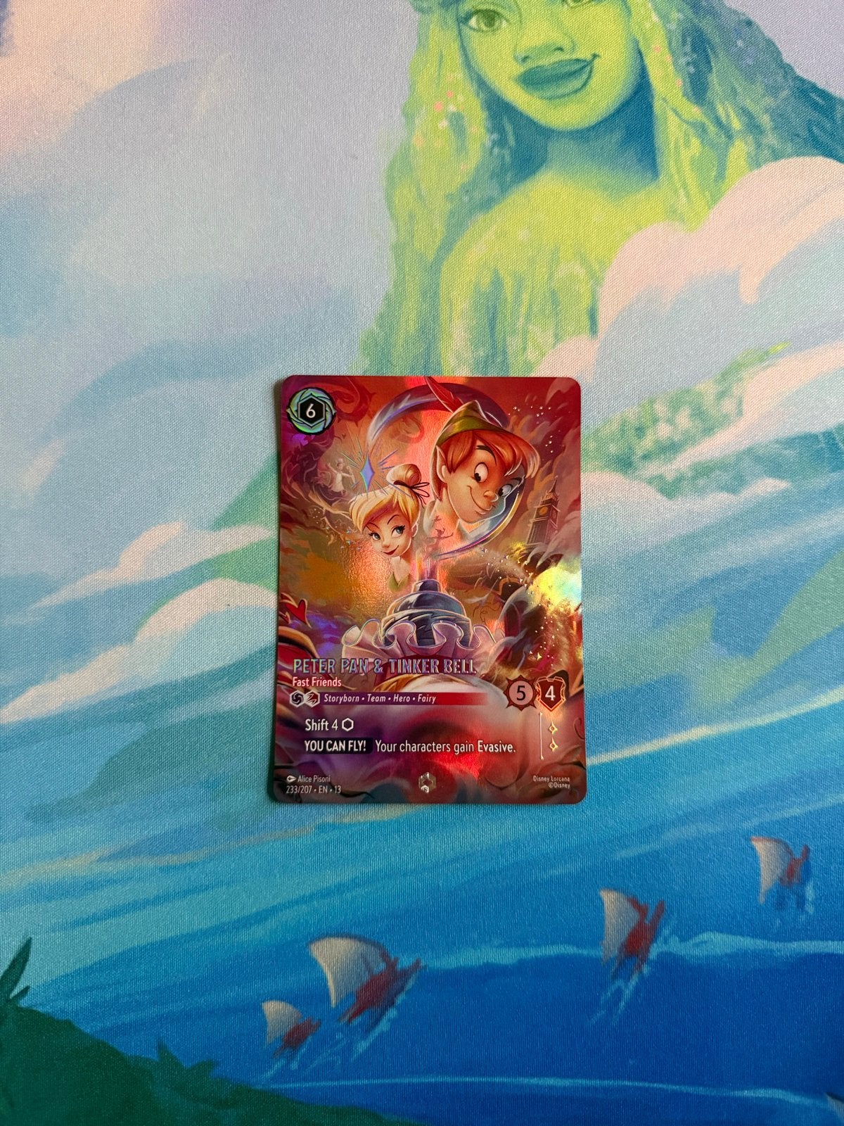 Peter Pan & Tinker Bell - Disney Lorcana TCG Enchanted set13, Ophalen of Verzenden, Nieuw, Losse kaart, Foil