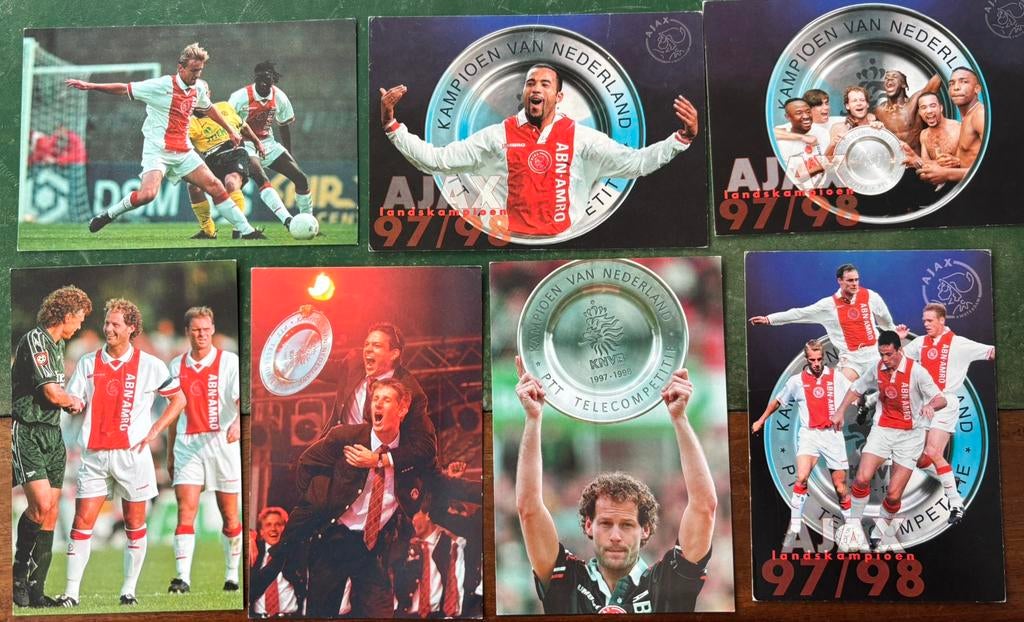 7 spelerskaarten Ajax diverse kampioenschappen, Ophalen of Verzenden, Ajax, Spelerskaart