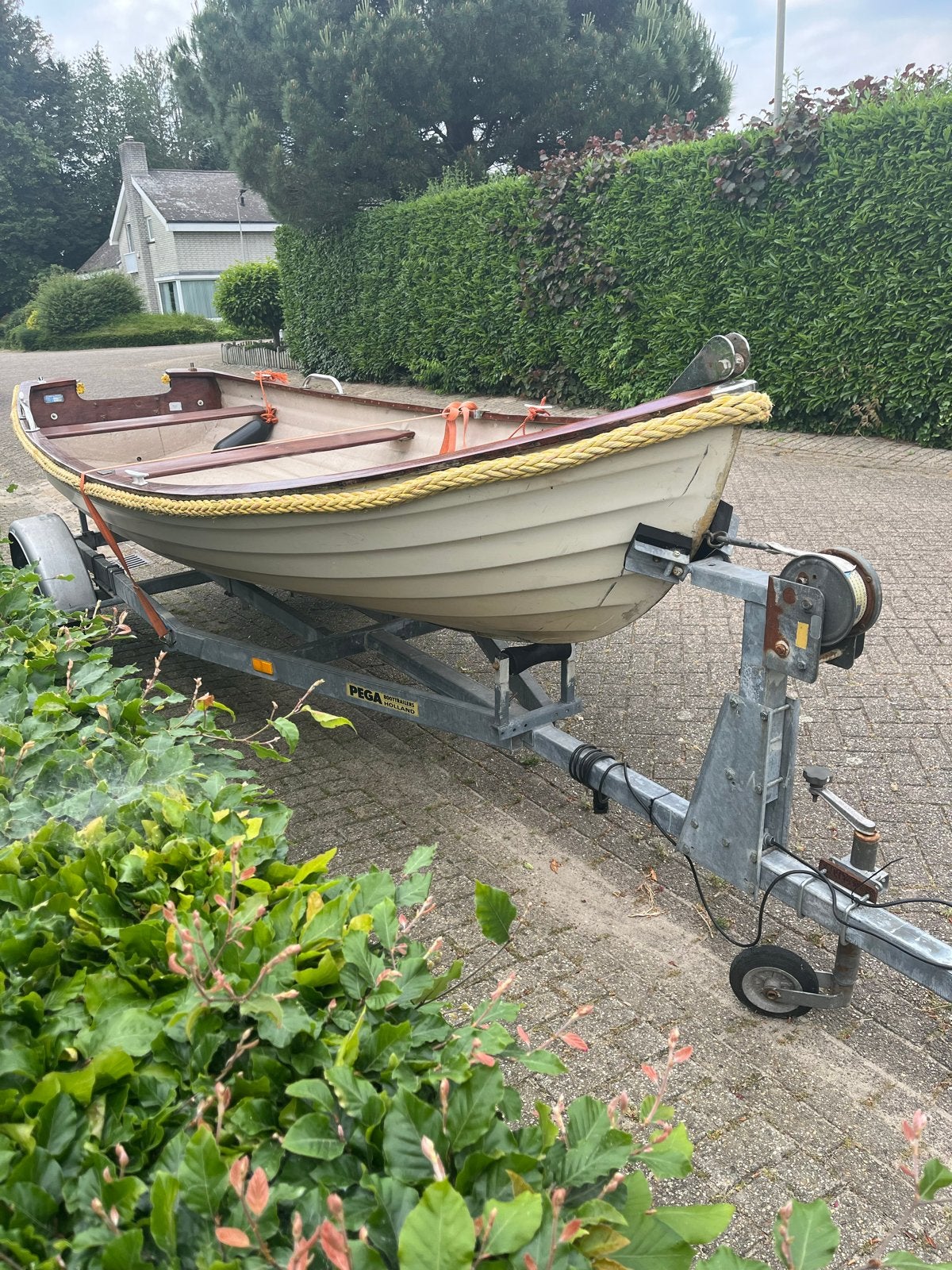 Kmv Vitress sloep met Pega kanteltrailer en Mercury 6pk, Overige materialen, 6 pk, Trailer, Ophalen