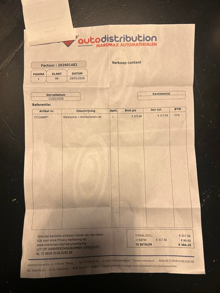 Distributieriem kit + elektrische waterpomp – NIEUW met bon, Ophalen, Nieuw