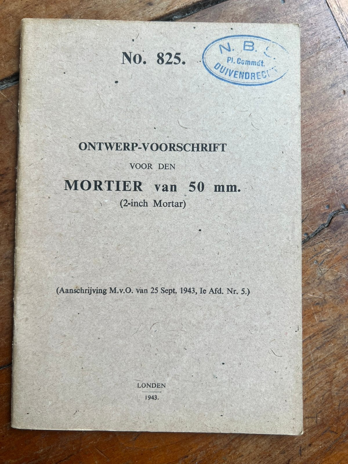 WO2 Nederlands voorschrift PIB NBS mortier 1943 Duivendrecht, Verzamelen, Militaria | Tweede Wereldoorlog, Verzenden, Engeland