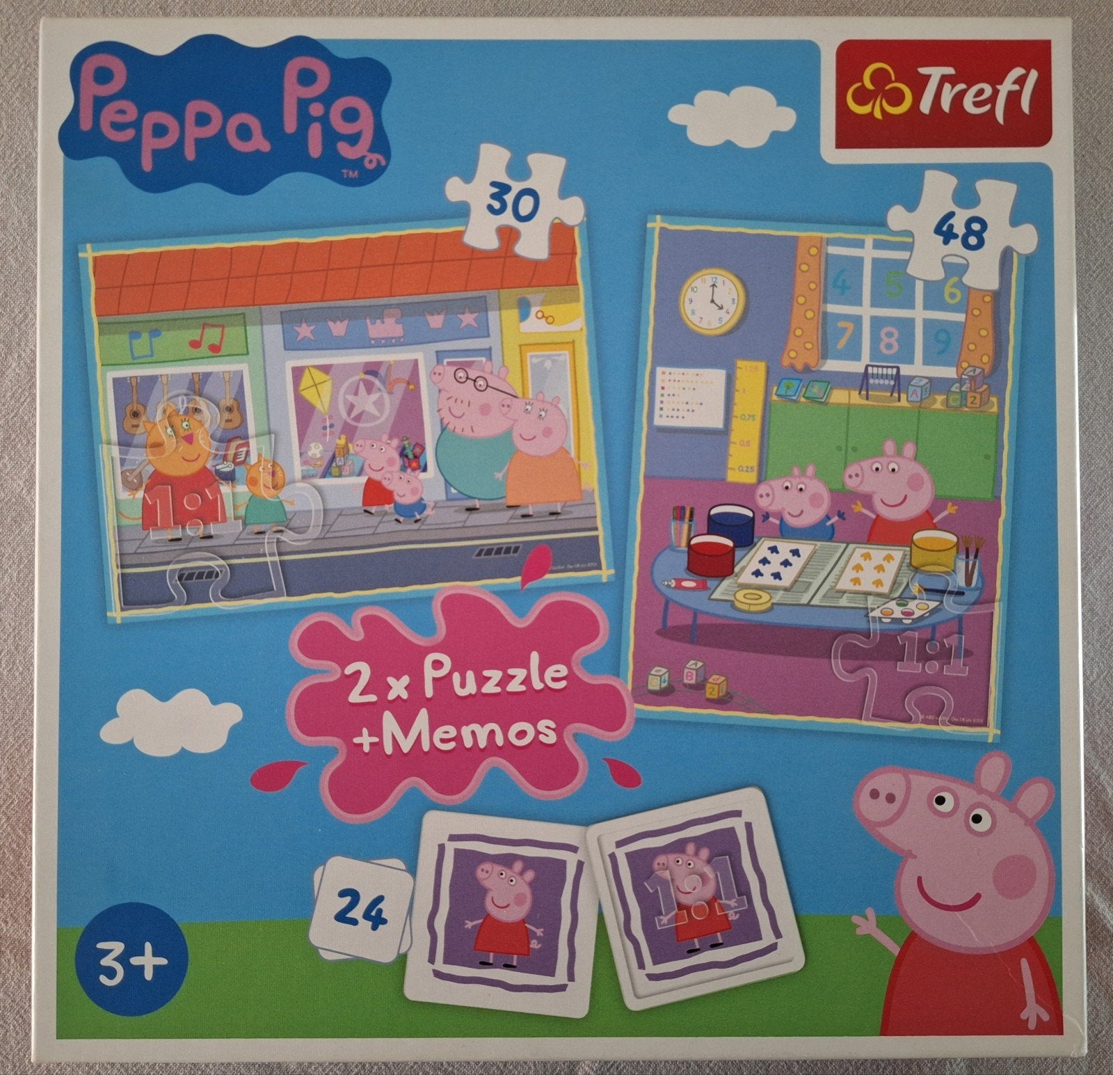 Peppa Pig Puzzels en Memory Spel - Zo goed als nieuw, Ophalen, Meer dan 50 stukjes, Zo goed als nieuw, 2 tot 4 jaar