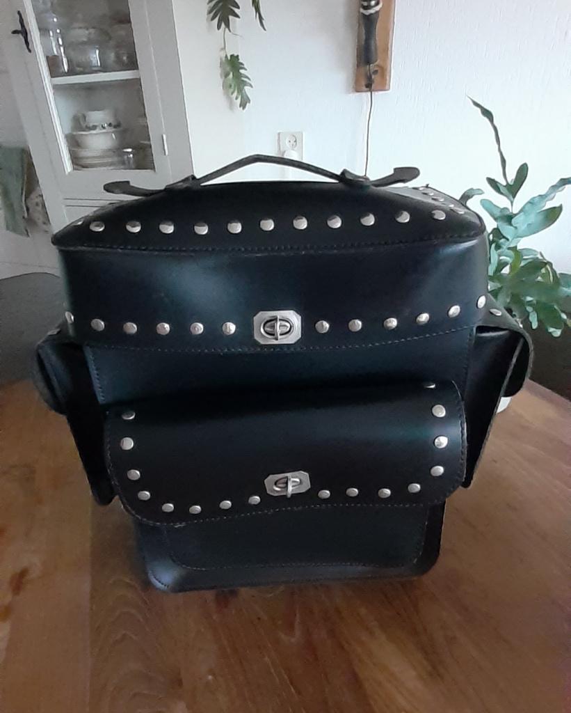 Motor bagage tas en tankpad leer, Ophalen of Verzenden, Zo goed als nieuw