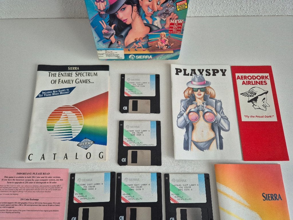 Leisure Suit Larry 5 Big Box PC 3.5" Game Compleet, Spelcomputers en Games, Games | Pc, Gebruikt, Overige genres, 1 speler, Vanaf 16 jaar