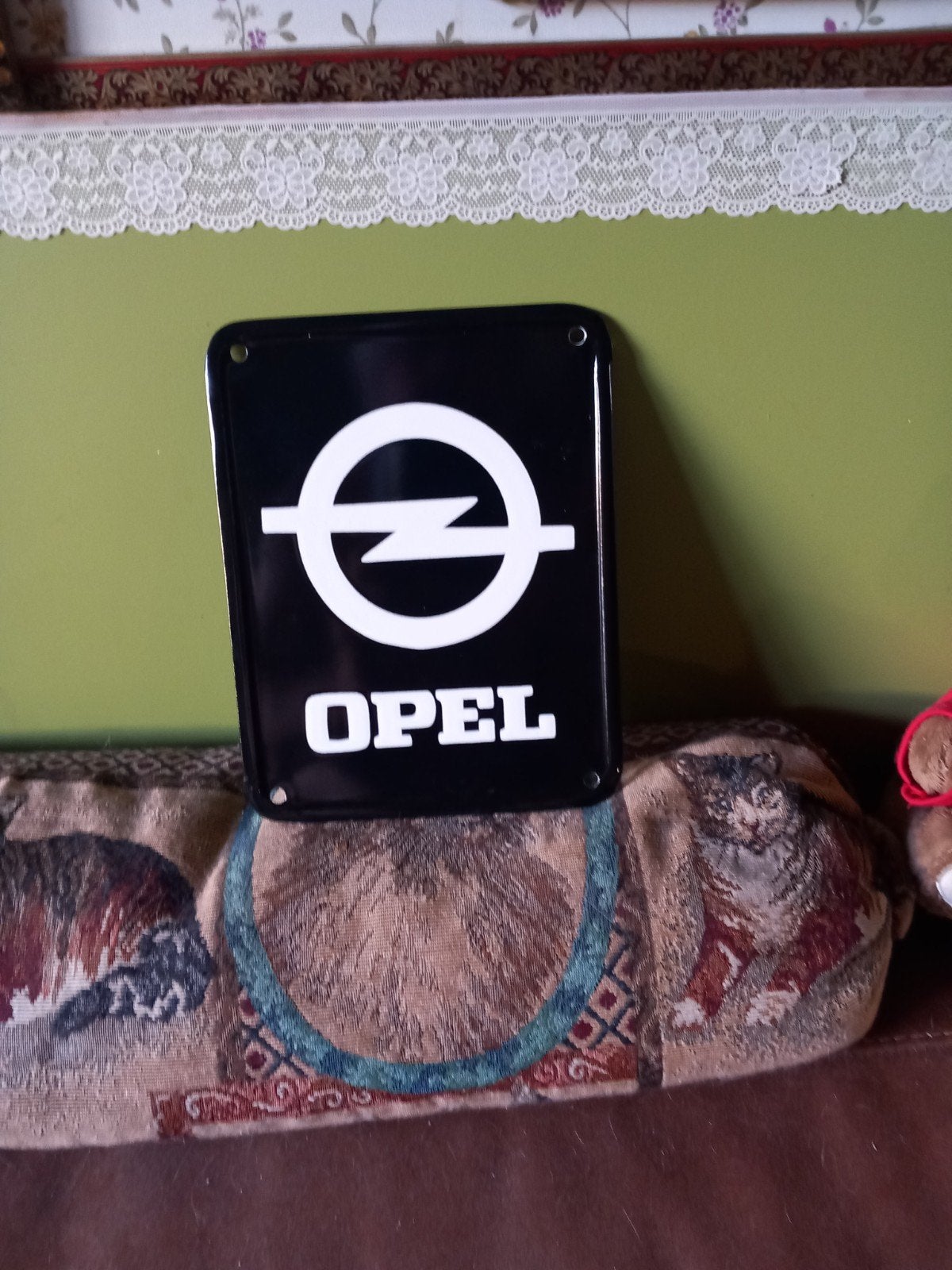 super mooi emaile bordje  22x17cm Opel, Ophalen of Verzenden, Zo goed als nieuw, Reclamebord