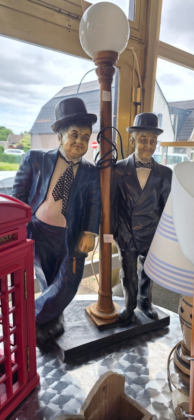 Laurel & Hardy lamp - Vintage stijl, Ophalen, Overige merken, Gebruikt, Kunststof