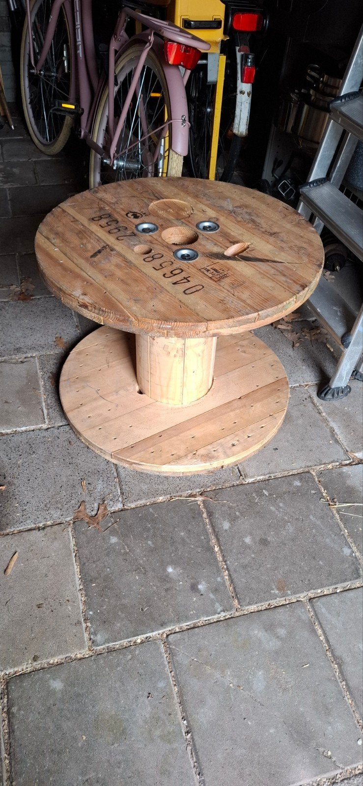 Houten haspel / kabelhaspel - ideaal als tuintafel, Ophalen, Gebruikt, Rond, 60 cm of meer