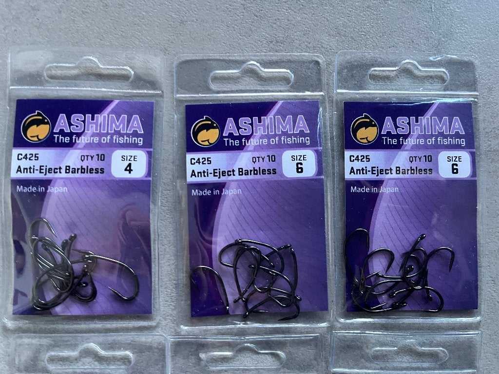 adv 155 / NIEUW set 6 pakjes karperhaken ASHIMA C425, Watersport en Boten, Hengelsport | Karpervissen, Ophalen of Verzenden, Nieuw