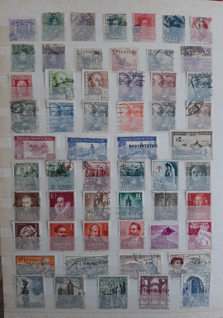 5 Kaarten Oude Klassieke Postzegels Spanje Nr. 6 Gestempeld, Postzegels en Munten, Ophalen, Gestempeld