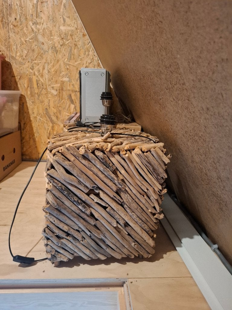 Lampen van drijfhout, Ophalen, Zo goed als nieuw, Hout, E27 (groot)