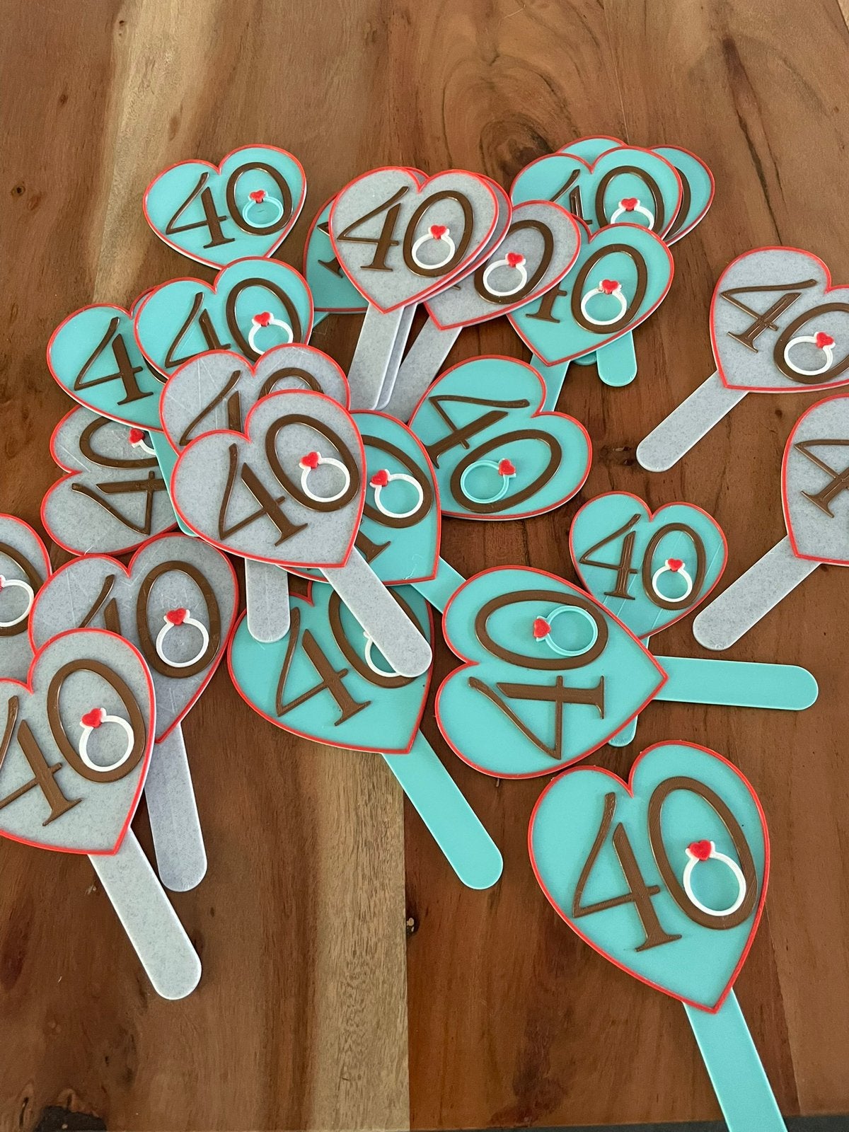 GRATIS kunststof stekers voor 40- jarig huwelijk, Ophalen, Zo goed als nieuw, 3D-geprint, Kunststof
