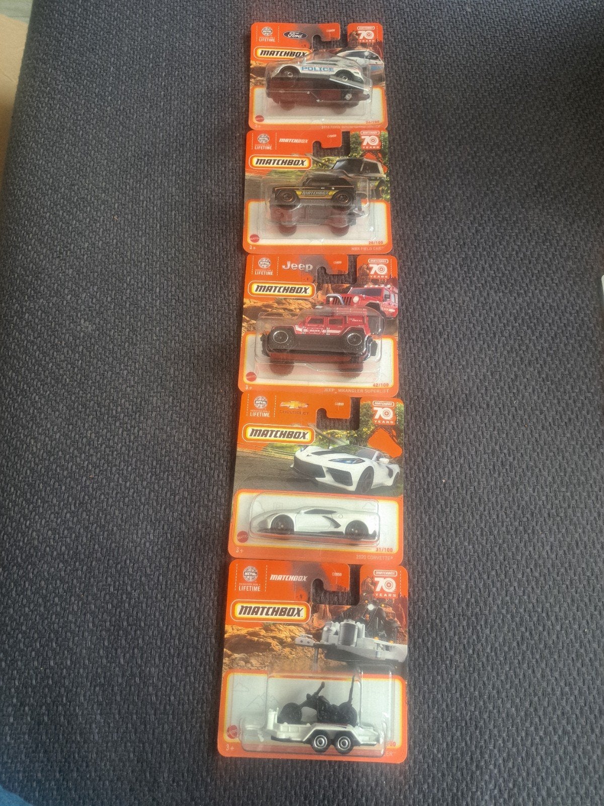 5x matchbox 70jaar model schaal 1:64, Matchbox mattel, Auto, Thailand, Nieuw