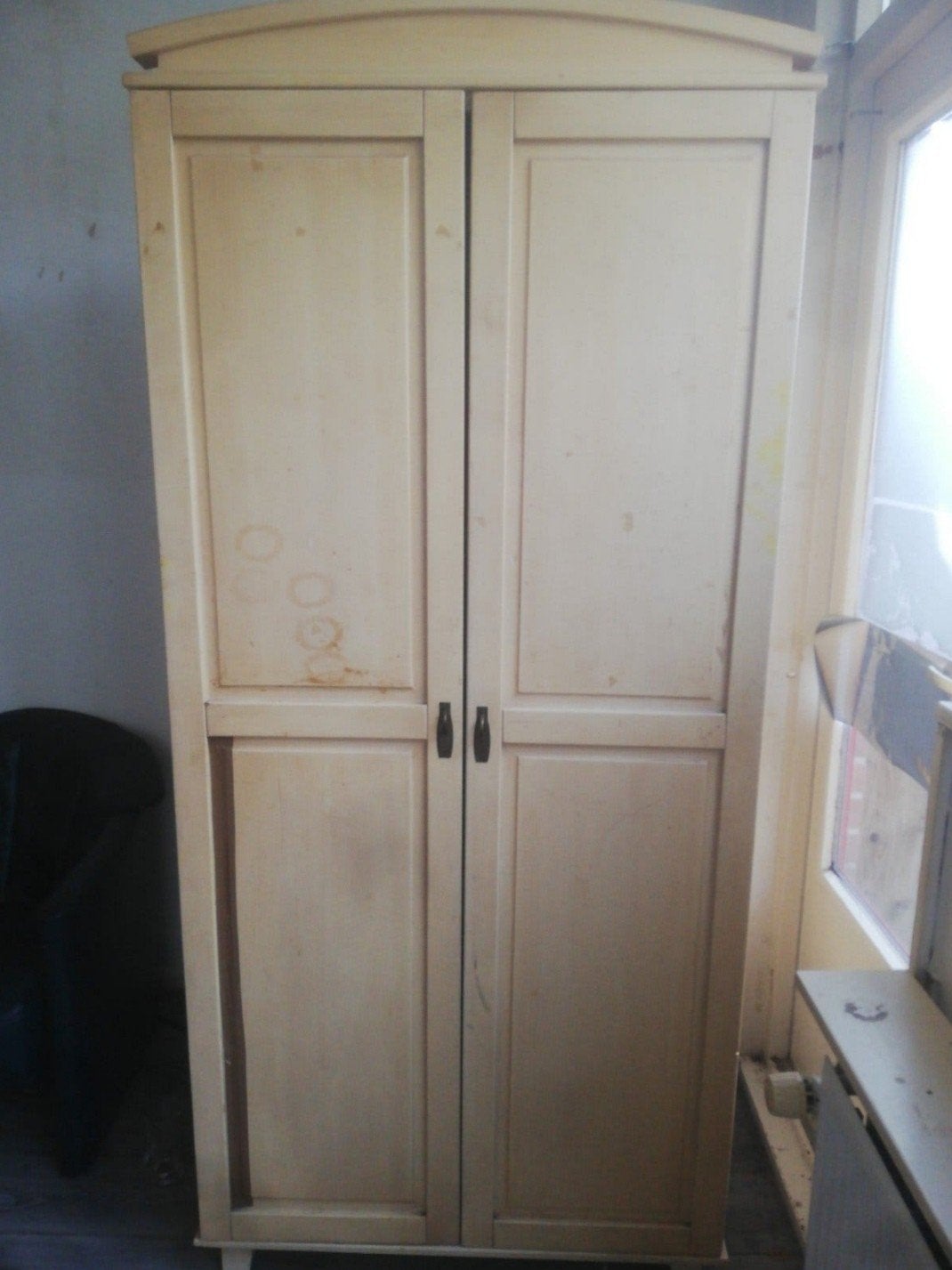 Houten Kledingkast met Hangruimte - Gebruikt GRATIS AFHALEN, Huis en Inrichting, Ophalen, Gebruikt, 200 cm of meer, 50 tot 100 cm