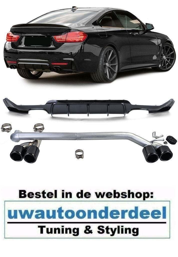 uitlaat + Glans Zwart Diffuser Voor Bmw 4 serie F32 F33 F36, Auto diversen, Verzenden