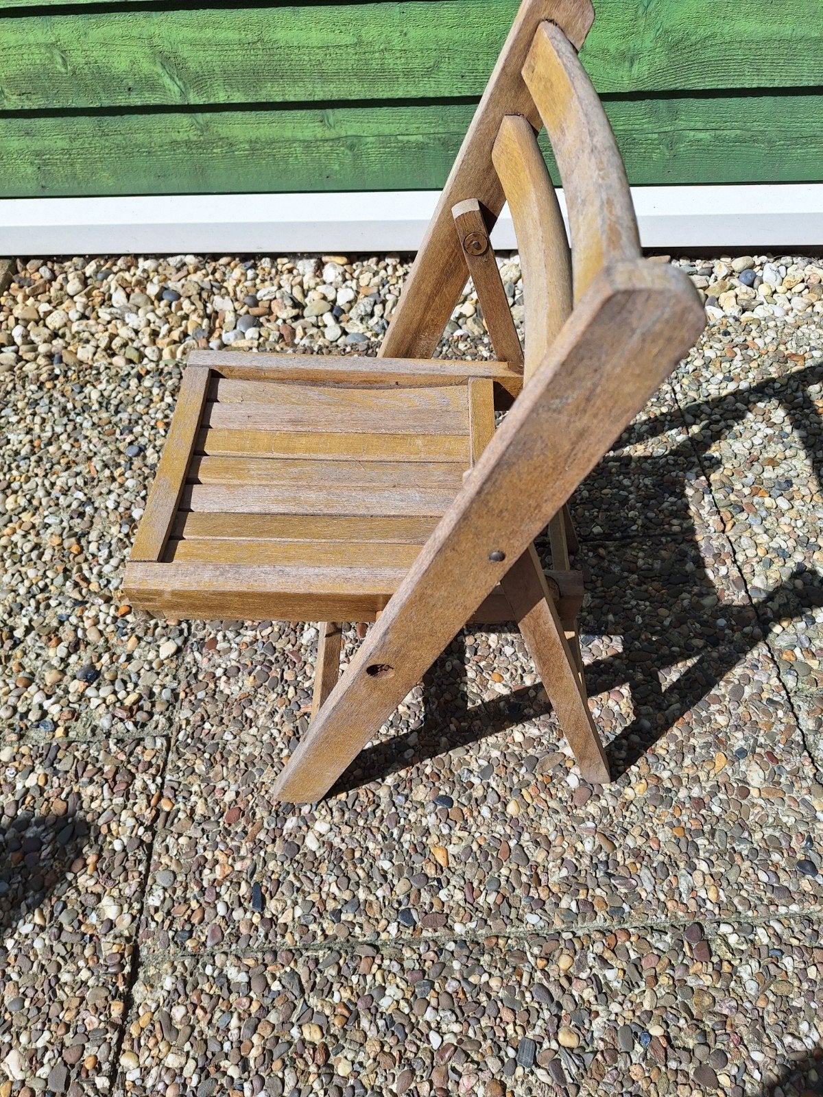 Houten kinder tuinstoeltje, Tuin en Terras, Ophalen, Gebruikt, Hout