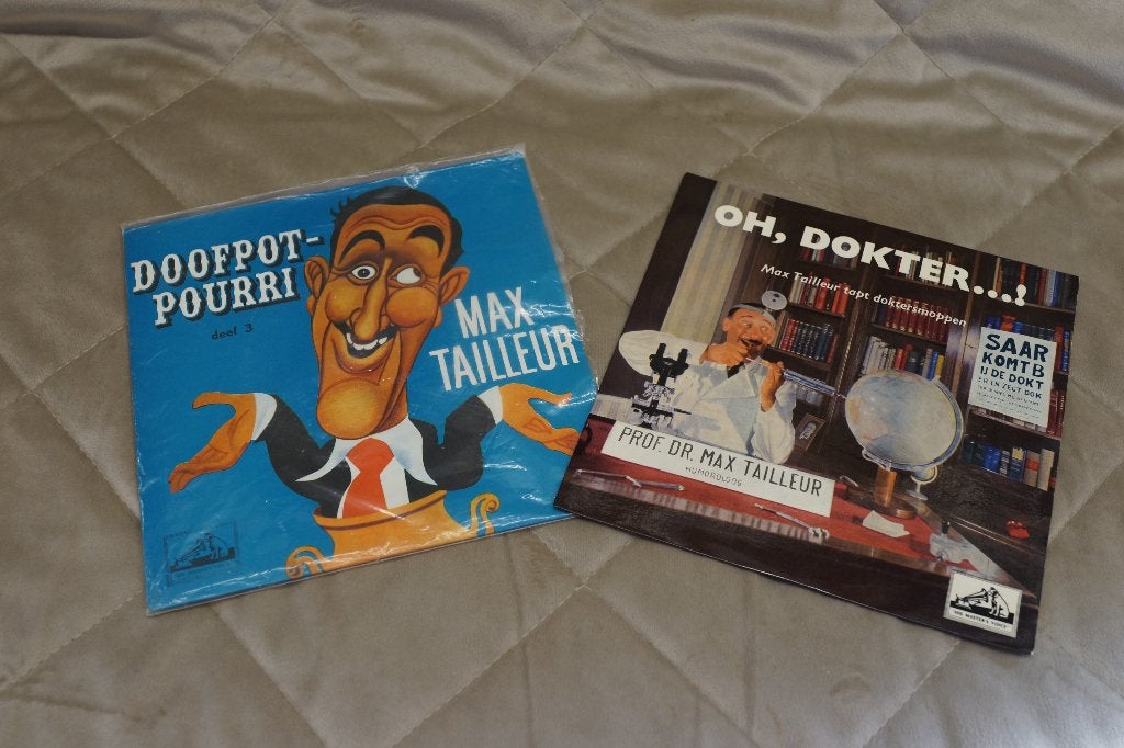 2 Vintage Max Tailleur Vinyl Singles LP Lachen gegarandeerd, Cd's en Dvd's, Ophalen of Verzenden, Zo goed als nieuw, Humor en Cabaret